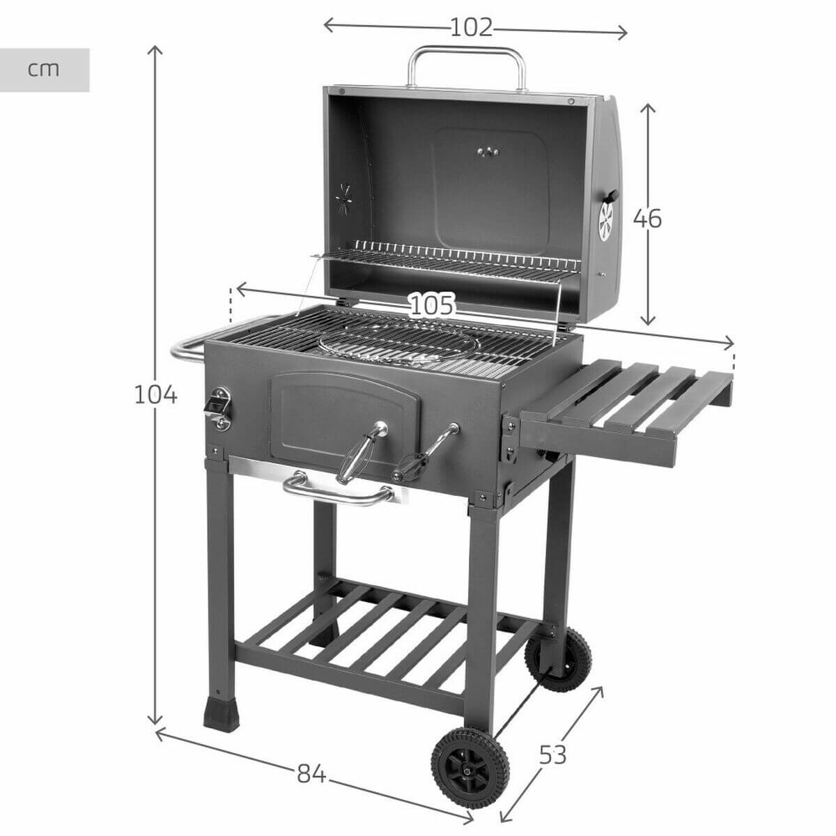 Kolgrill med lock och hjul Aktive finns hos Aktivcamping