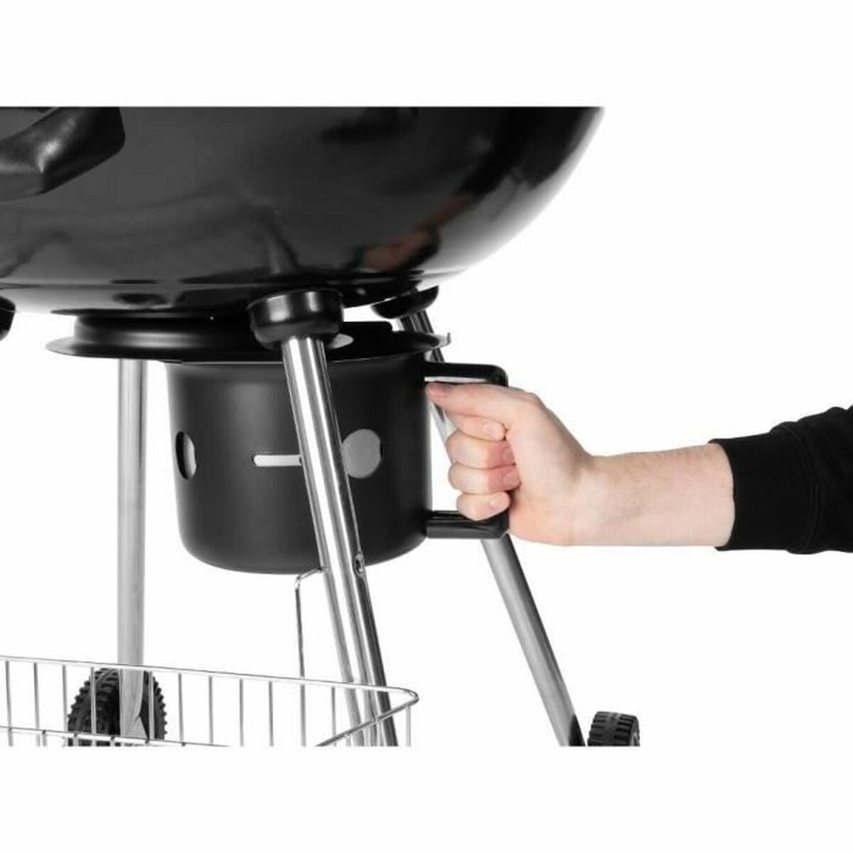 Kolgrill med lock och hjul Fieldmann FZG 1004 Svart Rund finns hos Aktivcamping