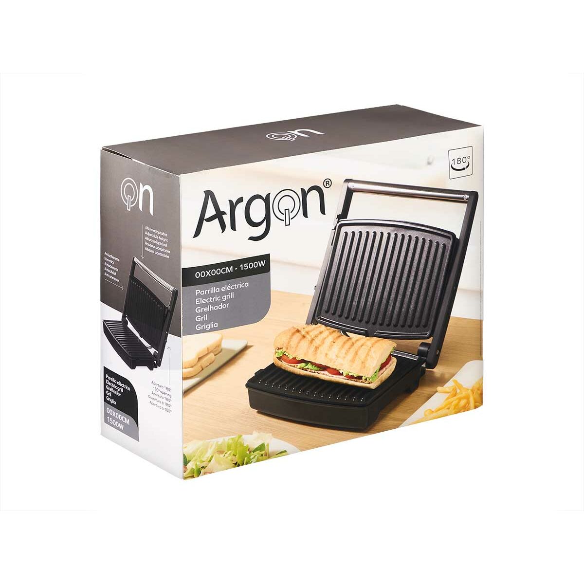 Kontaktgrill Argon Y-8823 Svart 1500 W - finns hos Aktivcamping