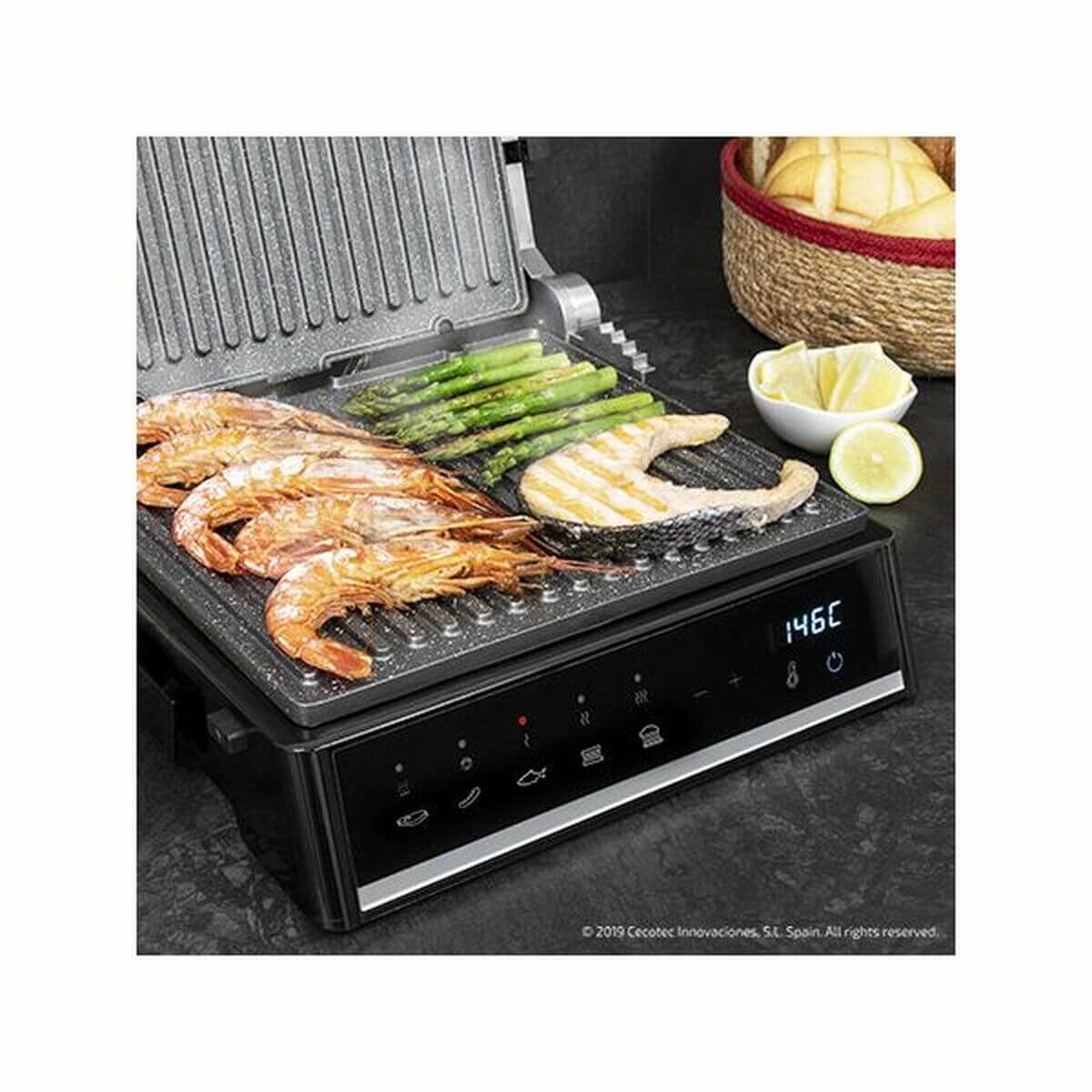 Kontaktgrill Cecotec Rock'nGrill Smart 2000W Svart - finns hos Aktivcamping