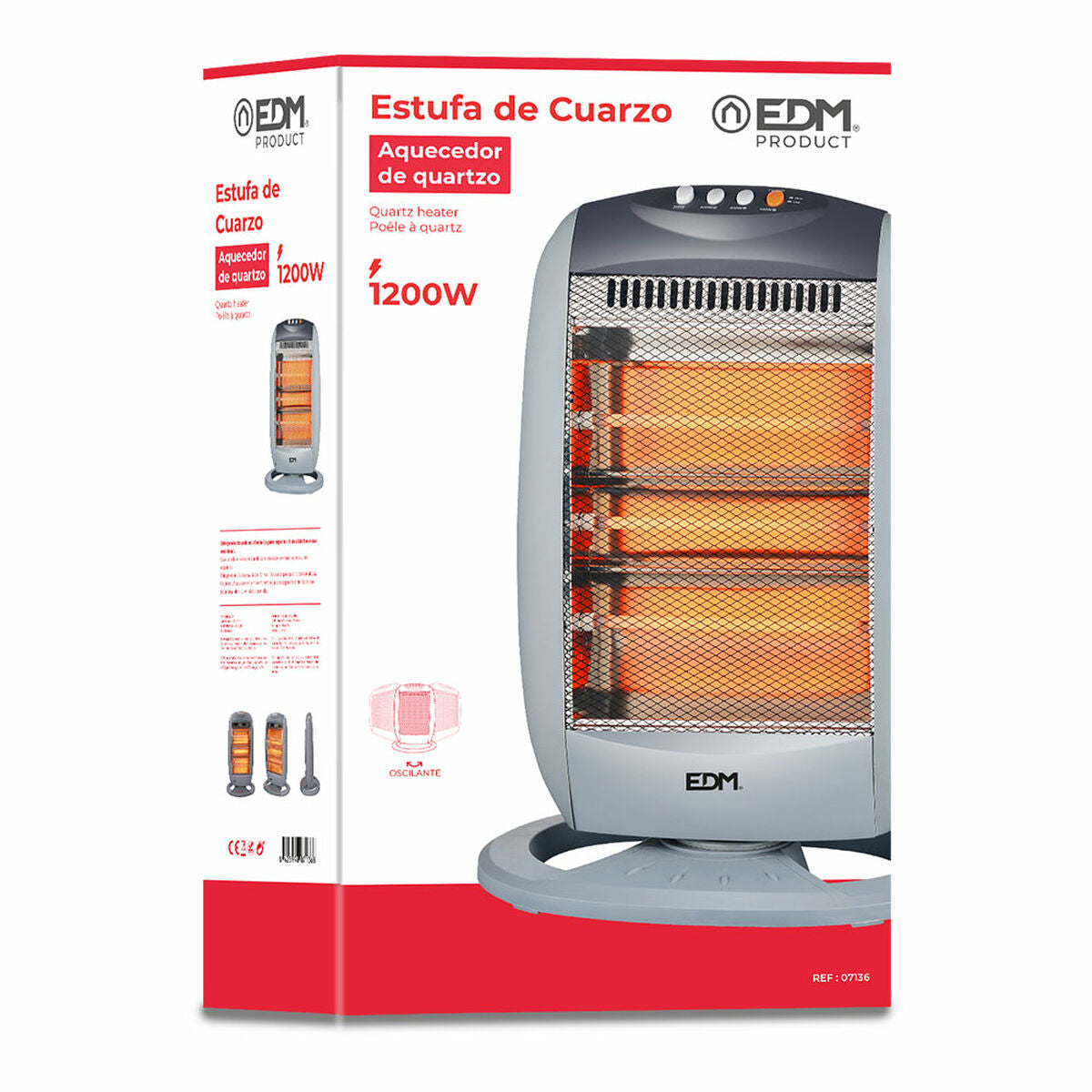 Kvartsvärmare EDM 07136 07136 Svart 1200 W - finns hos Aktivcamping