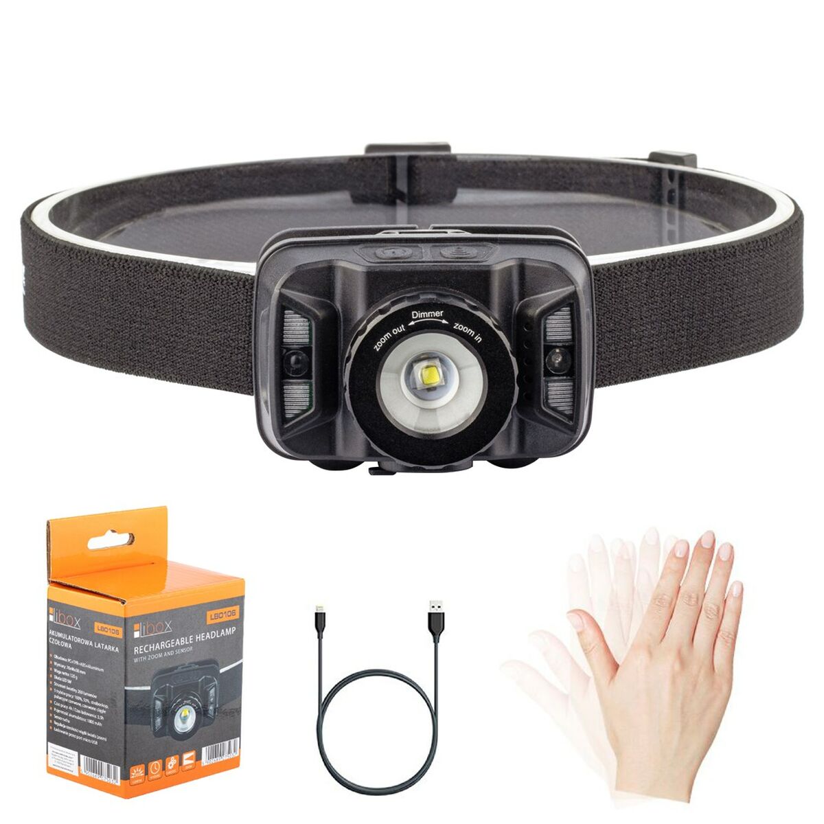 LED-lampa för huvudet Libox LB0106 Vit Svart 250 Lm finns hos Aktivcamping