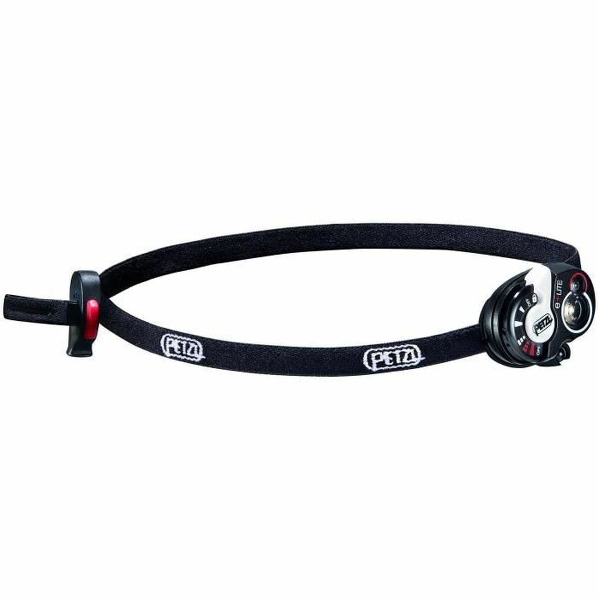 LED-lampa för huvudet Petzl E02 Svart Svart/Vit (1 antal) finns hos Aktivcamping