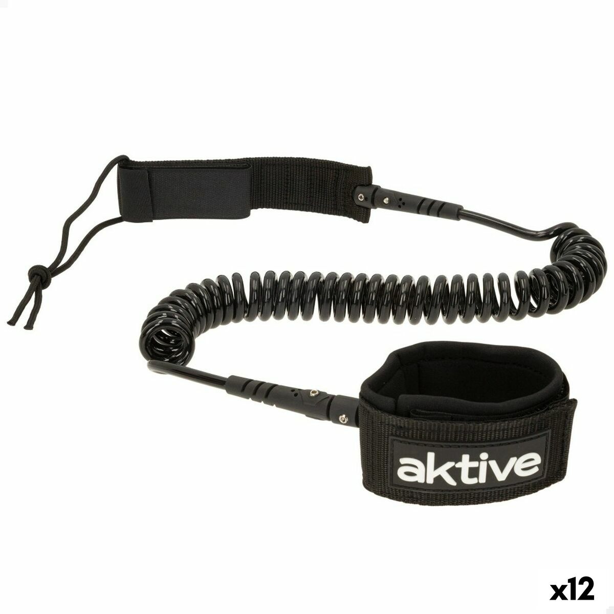 Leash Aktive Svart 20 cm Spiral SUP Paddelbräda finns hos Aktivcamping