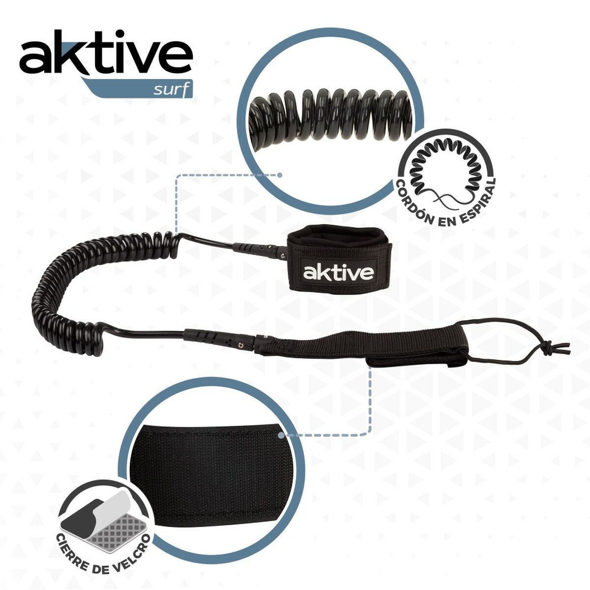 Leash Aktive Svart 20 cm Spiral SUP Paddelbräda finns hos Aktivcamping