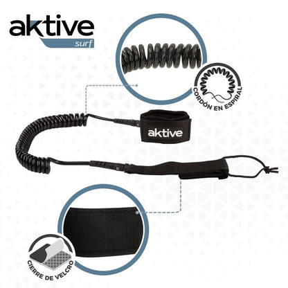 Leash Aktive Svart 20 cm Spiral SUP Paddelbräda finns hos Aktivcamping