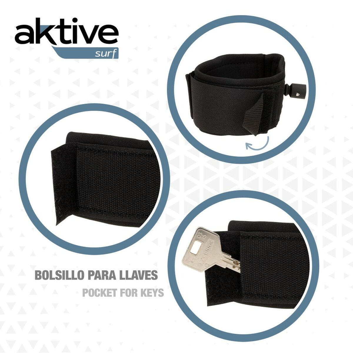 Leash Aktive Svart 20 cm Spiral SUP Paddelbräda finns hos Aktivcamping