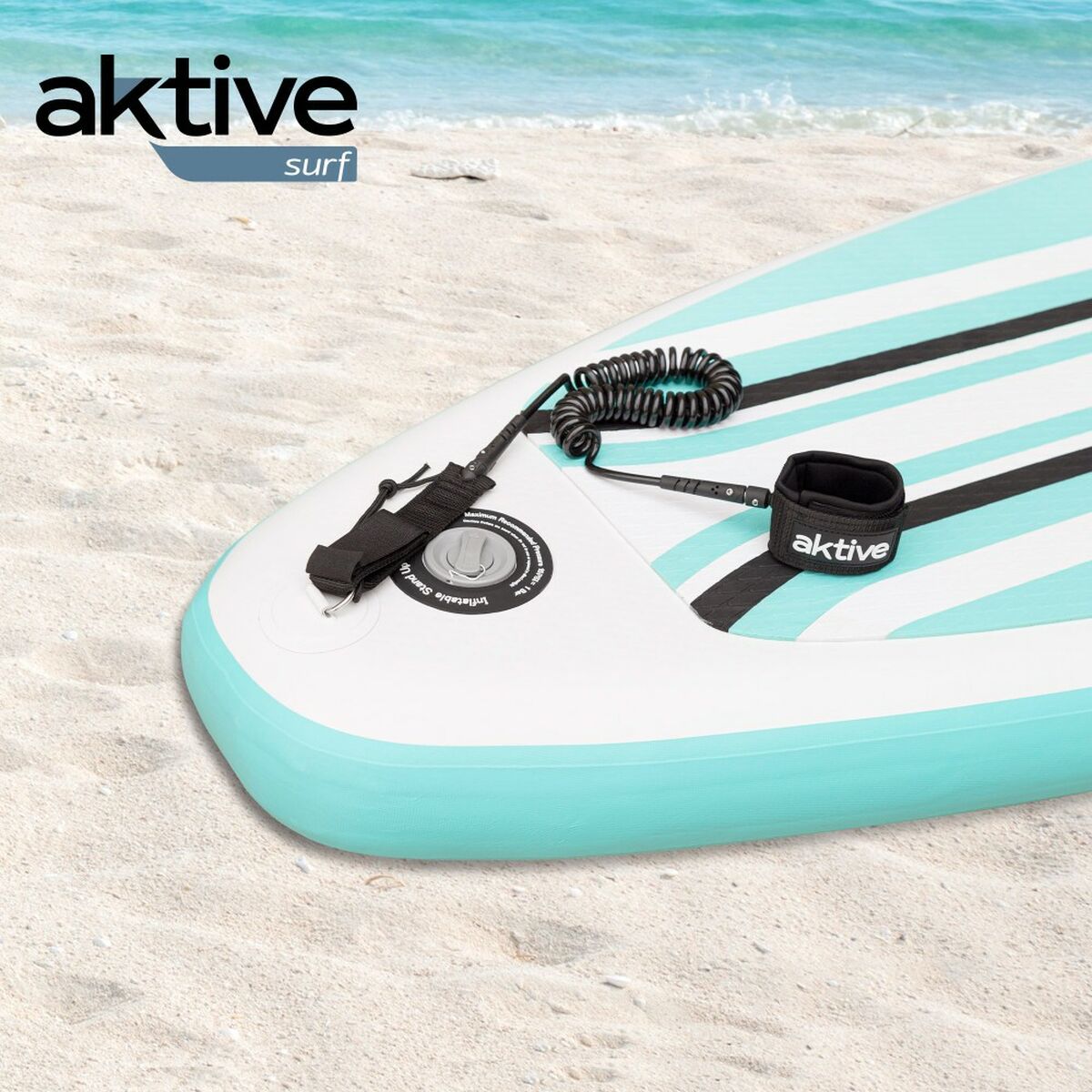 Leash Aktive Svart 20 cm Spiral SUP Paddelbräda finns hos Aktivcamping