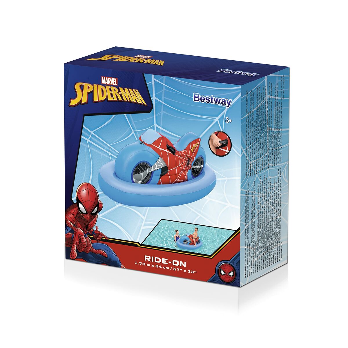 Luftmadrass Bestway Spiderman Motorcykel 170 x 84 cm - finns hos Aktivcamping
