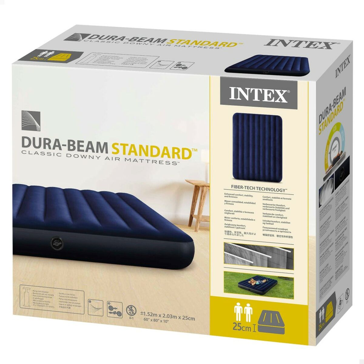 Luftmadrass Intex STANDARD CLASSIC DOWNY 203 x 25 x 152 cm finns hos Aktivcamping