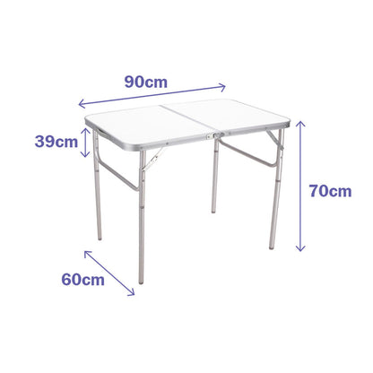 Marbueno Hopfällbart Aluminiumbord D25 Blandade Camping och strand 90X60X70 cm 10031 - finns hos Aktivcamping