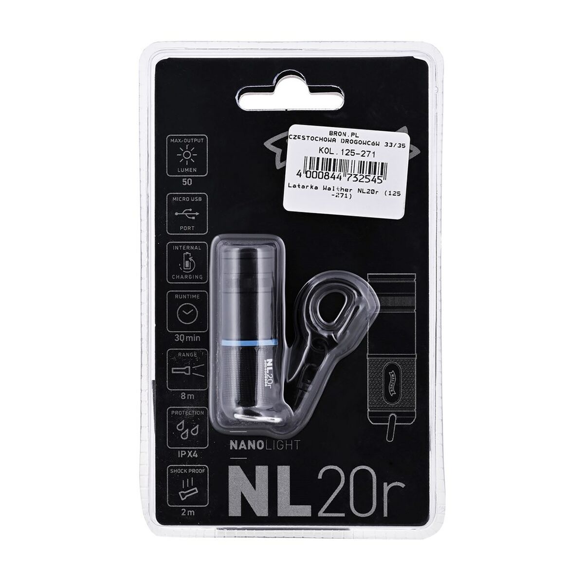 Nyckelring med LED-ljus Walther 3.7121-1 finns hos Aktivcamping