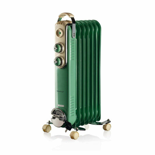 Oljeelement (7 ribbor) Ariete 837/04 Grön 1500 W finns hos Aktivcamping