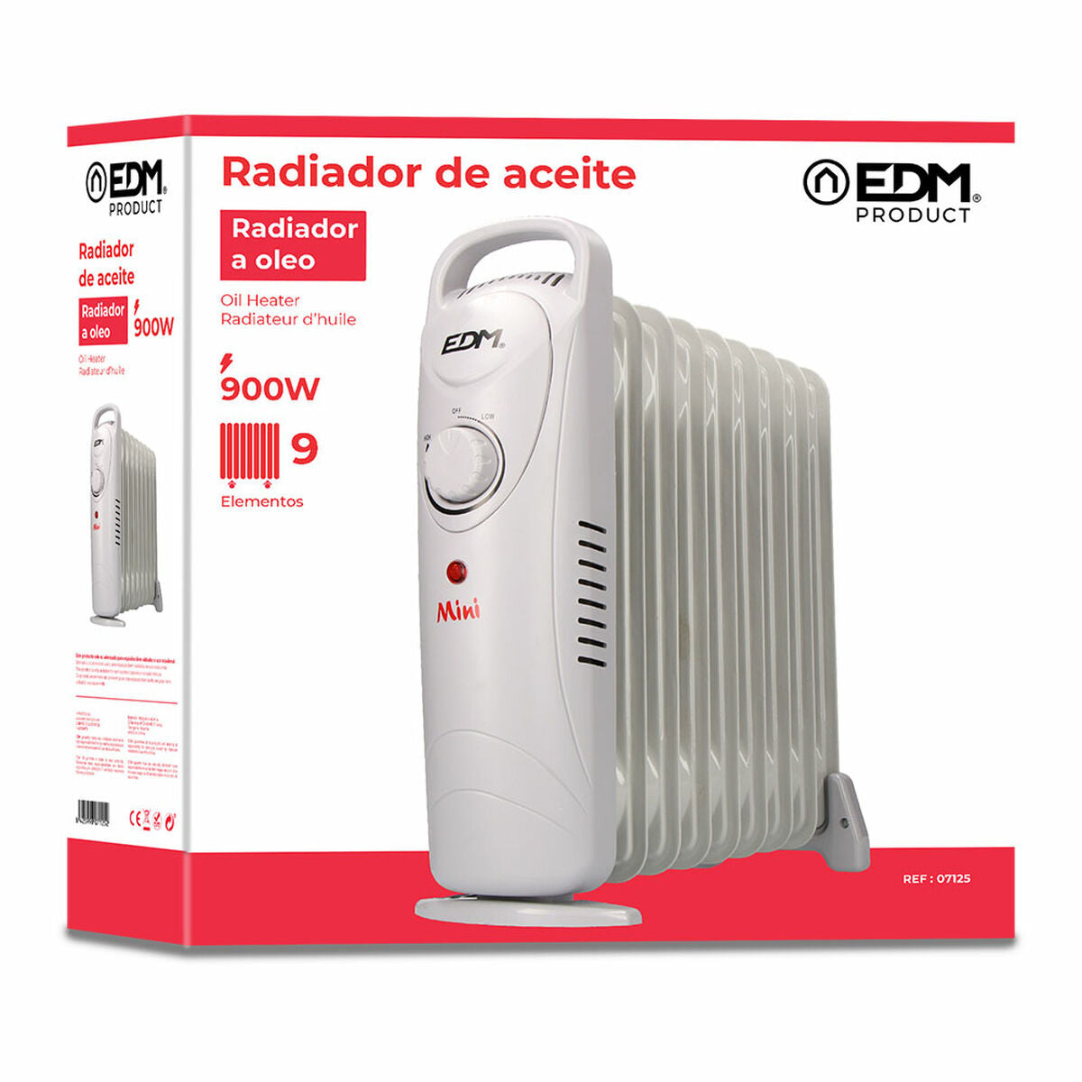 Oljeelement (9 ribbor) EDM 07125 Junior Vit 900 W finns hos Aktivcamping