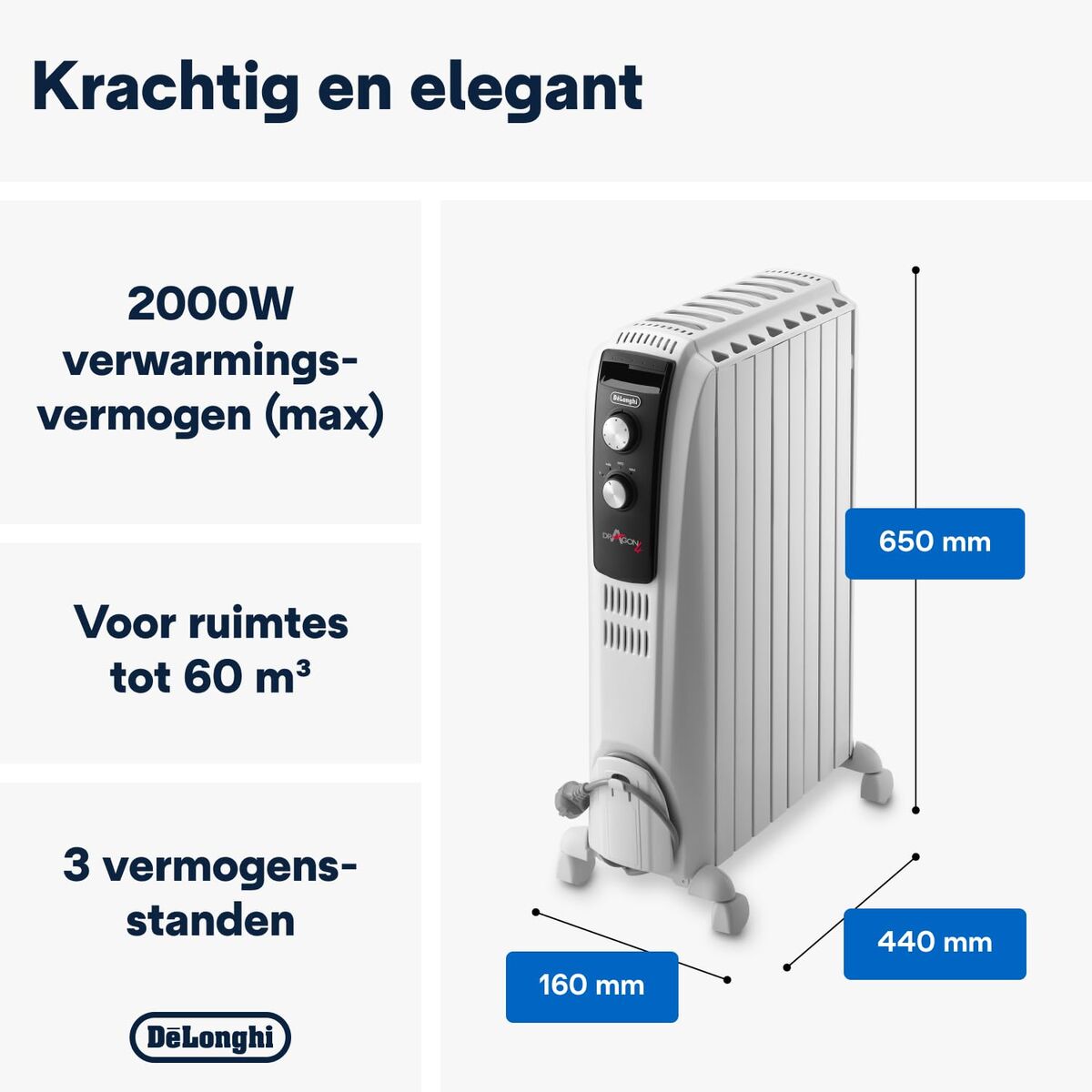 Oljeelement DeLonghi TRD50820 900 W finns hos Aktivcamping