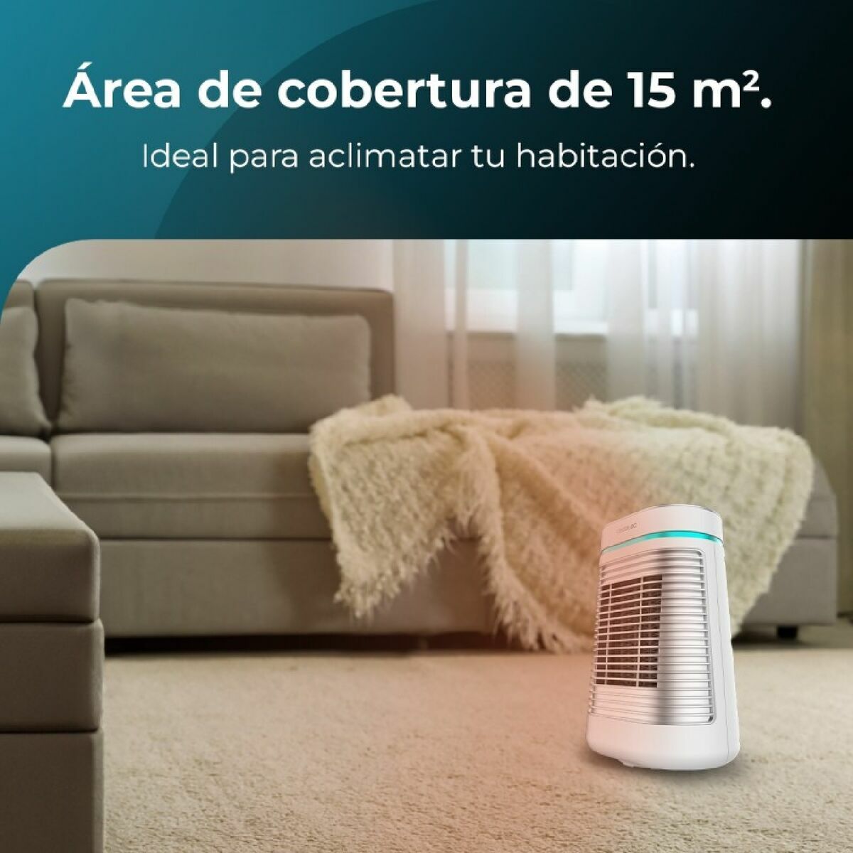 Oscillerande keramisk värmare Cecotec ReadyWarm 1550 Max Vit 1500 W - finns hos Aktivcamping