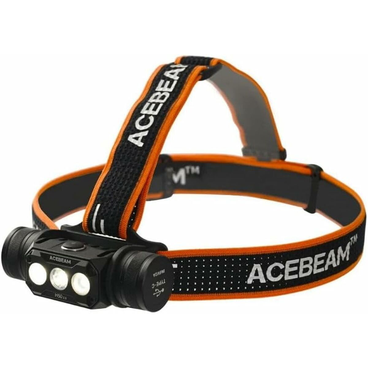 Pannlampa LED-lampa för huvudet Acebeam H50 2.0 Svart Orange finns hos Aktivcamping