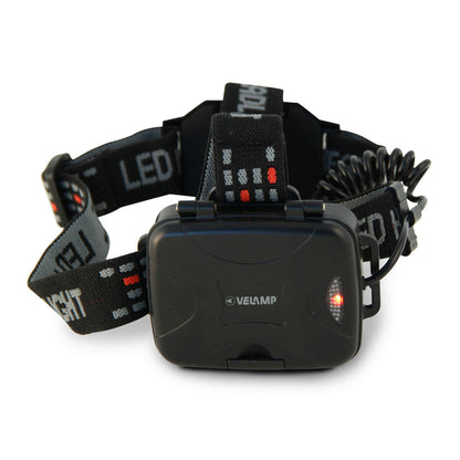 Pannlampa Laddningsbar och justerbar LED-pannlampa Velamp 6 W 400 lm finns hos Aktivcamping