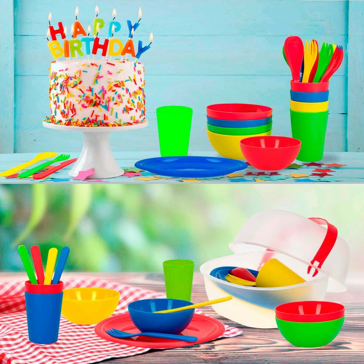 Picknick set Aktive 22,5 x 1,5 x 22,5 cm polypropen (4 antal) - finns hos Aktivcamping