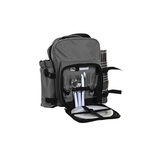 Picknick set DKD Home Decor 28,5 x 20 x 39 cm Mörkgrå Ryggsäck finns hos Aktivcamping