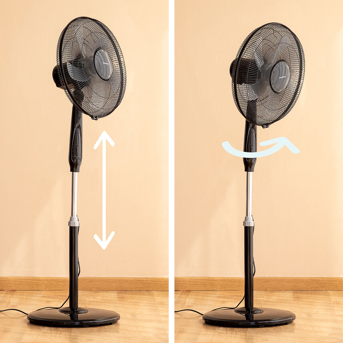 Piedestalfläkt med fjärrkontroll InnovaGoods Airstreem Svart 45 W finns hos Aktivcamping