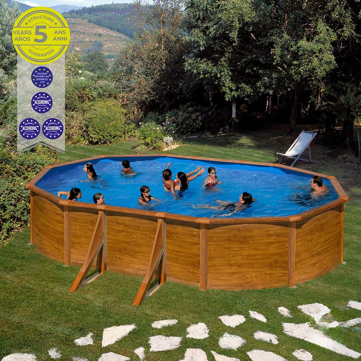 Pool Gre Pacific KIT500W Oval Trä 500 x 300 x 120 cm - finns hos Aktivcamping