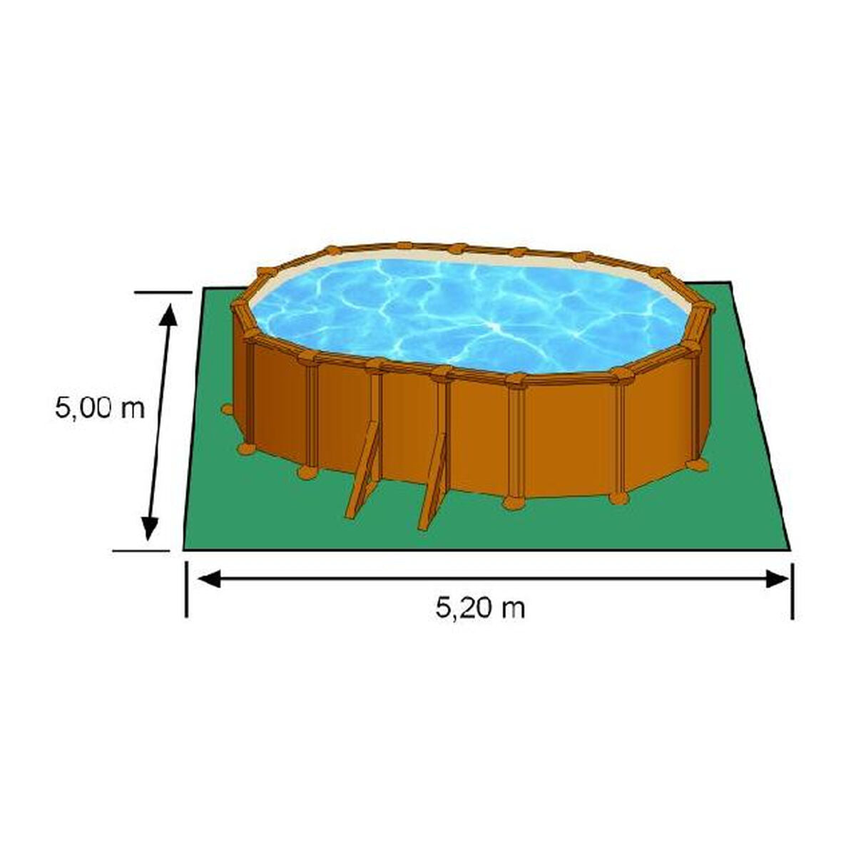 Pool Gre Pacific KIT500W Oval Trä 500 x 300 x 120 cm - finns hos Aktivcamping