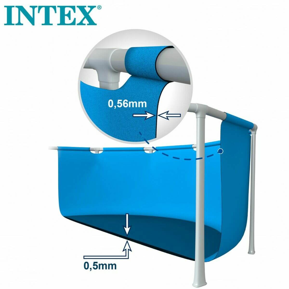 Pool Intex Frame 450 x 220 x 84 cm Rektangulär finns hos Aktivcamping