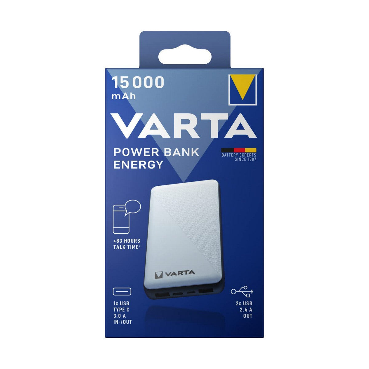 Power Bank Varta Energy 15000 Svart/Vit 15000 mAh finns hos Aktivcamping