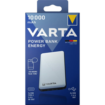 Power Bank Varta Energy Silvrig 10000 mAh finns hos Aktivcamping