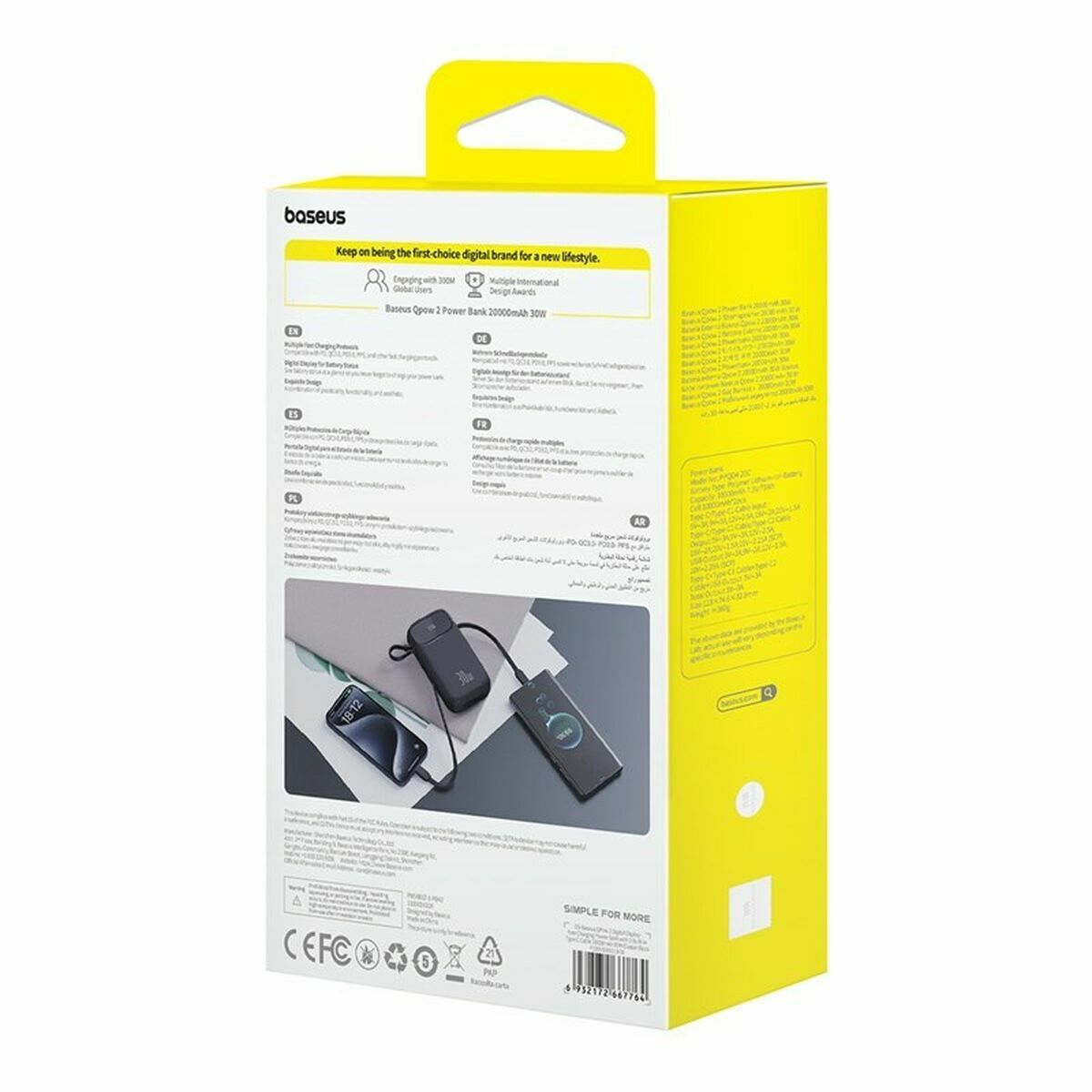 Powerbank Baseus P10055009113-00 Svart 20000 mAh finns hos Aktivcamping