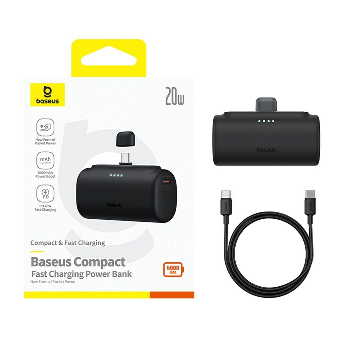 Powerbank Baseus P10068306113-00 Svart 5000 mAh finns hos Aktivcamping
