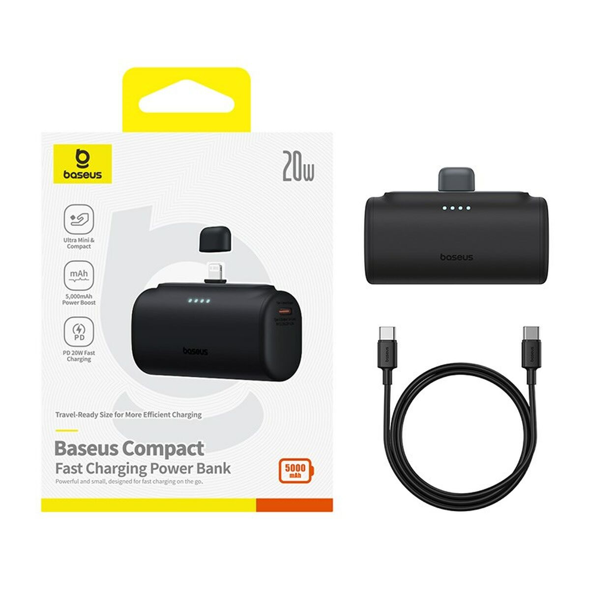 Powerbank Baseus P10068307113-00 Svart 5000 mAh finns hos Aktivcamping