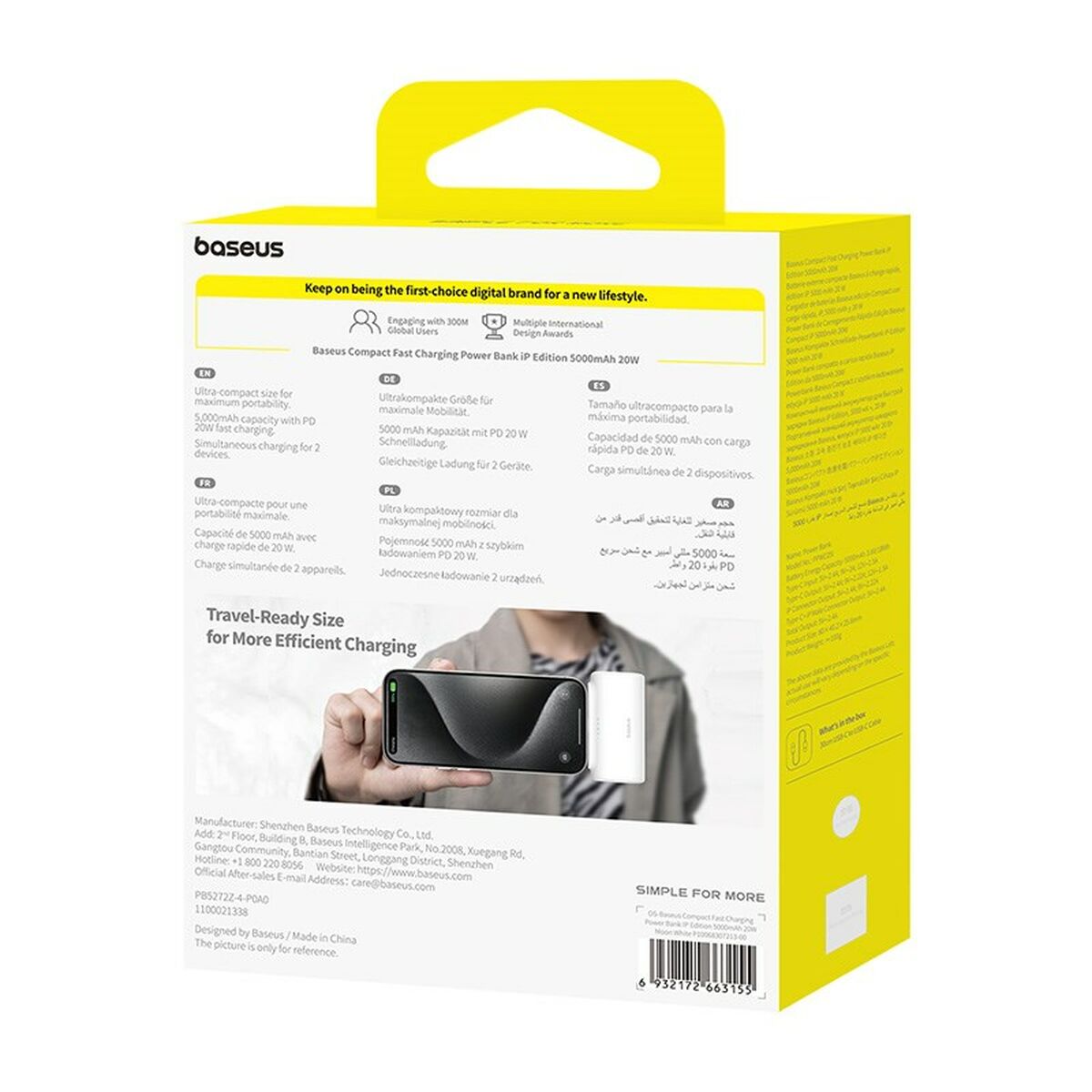 Powerbank Baseus P10068307213-00 Vit 5000 mAh finns hos Aktivcamping