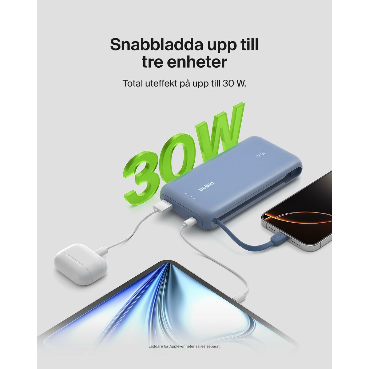 Powerbank Belkin Blå 20000 mAh - finns hos Aktivcamping