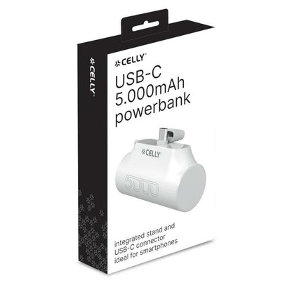 Powerbank Celly PBC5000WH Svart 5000 mAh finns hos Aktivcamping