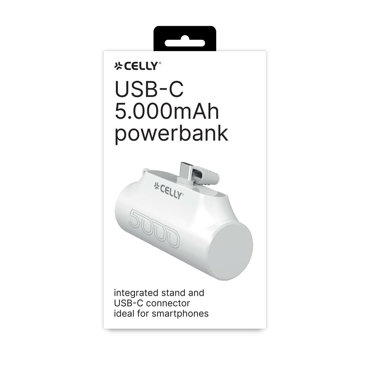Powerbank Celly PBC5000WH Svart 5000 mAh finns hos Aktivcamping