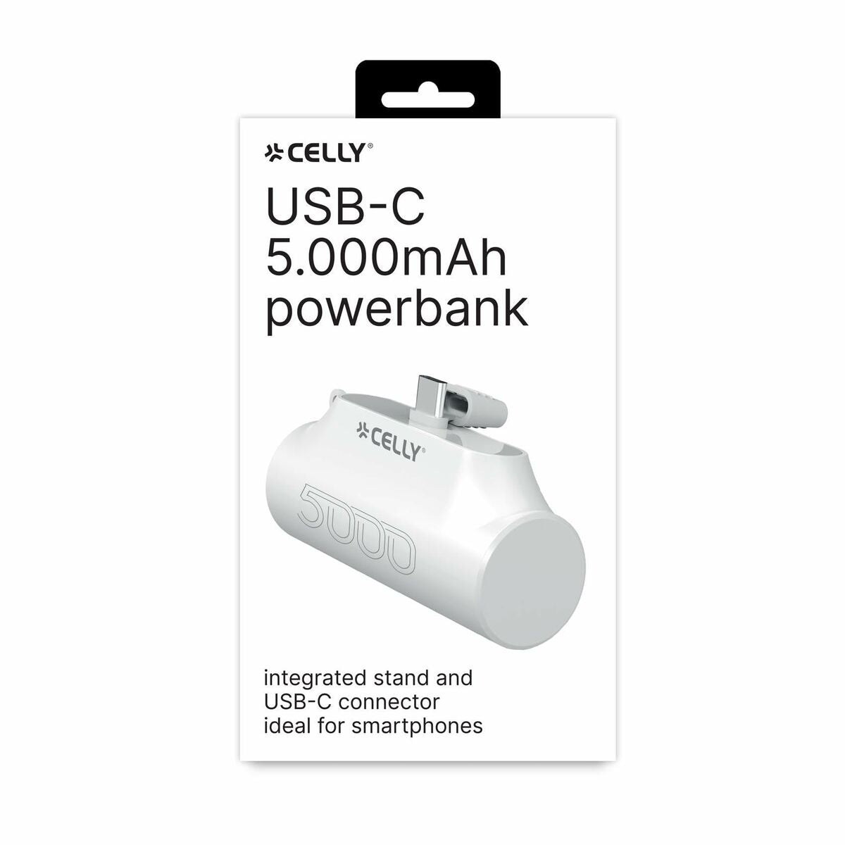 Powerbank Celly PBC5000WH Svart 5000 mAh finns hos Aktivcamping