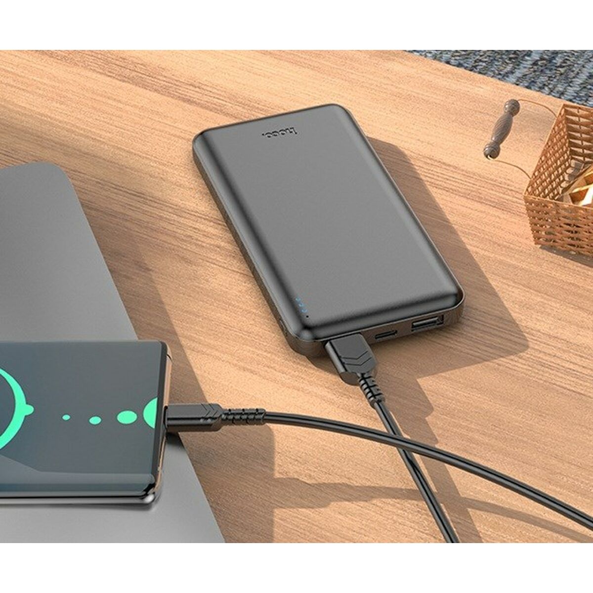 Powerbank Hoco J100 black Svart 10000 mAh finns hos Aktivcamping