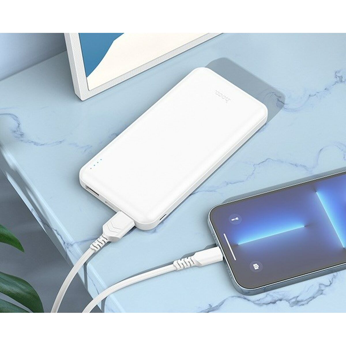 Powerbank Hoco J100 white Vit 10000 mAh - finns hos Aktivcamping