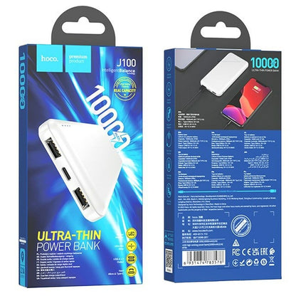 Powerbank Hoco J100 white Vit 10000 mAh - finns hos Aktivcamping