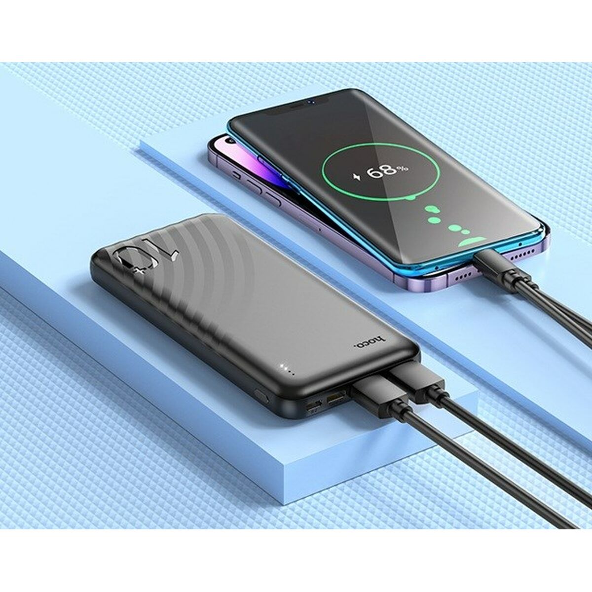Powerbank Hoco J123 black Svart 10000 mAh finns hos Aktivcamping