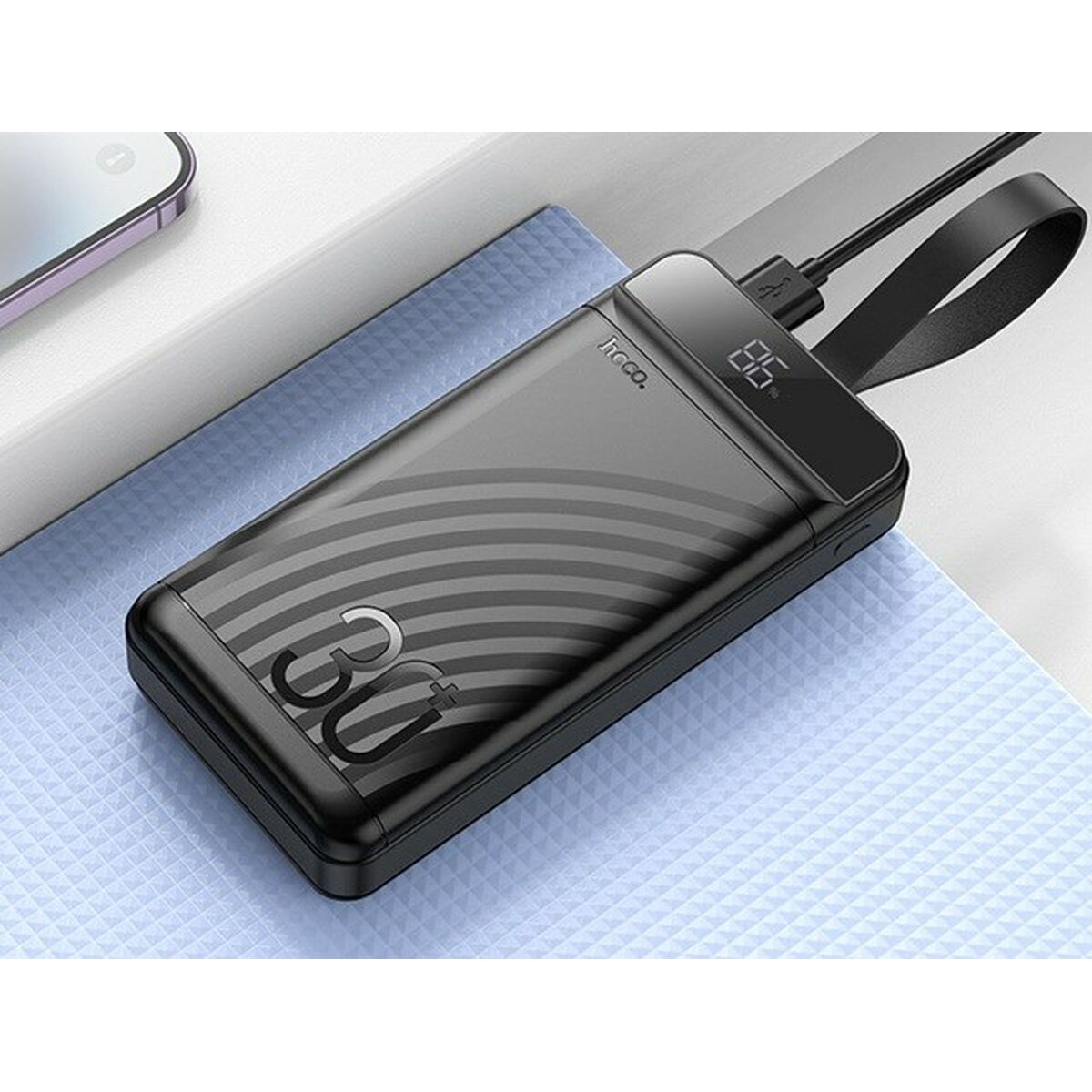 Powerbank Hoco J123B black Svart 30000 mAh finns hos Aktivcamping