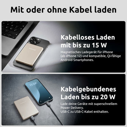 Powerbank INTENSO MW5000 MagSafe 5000 mAh Champagne - finns hos Aktivcamping
