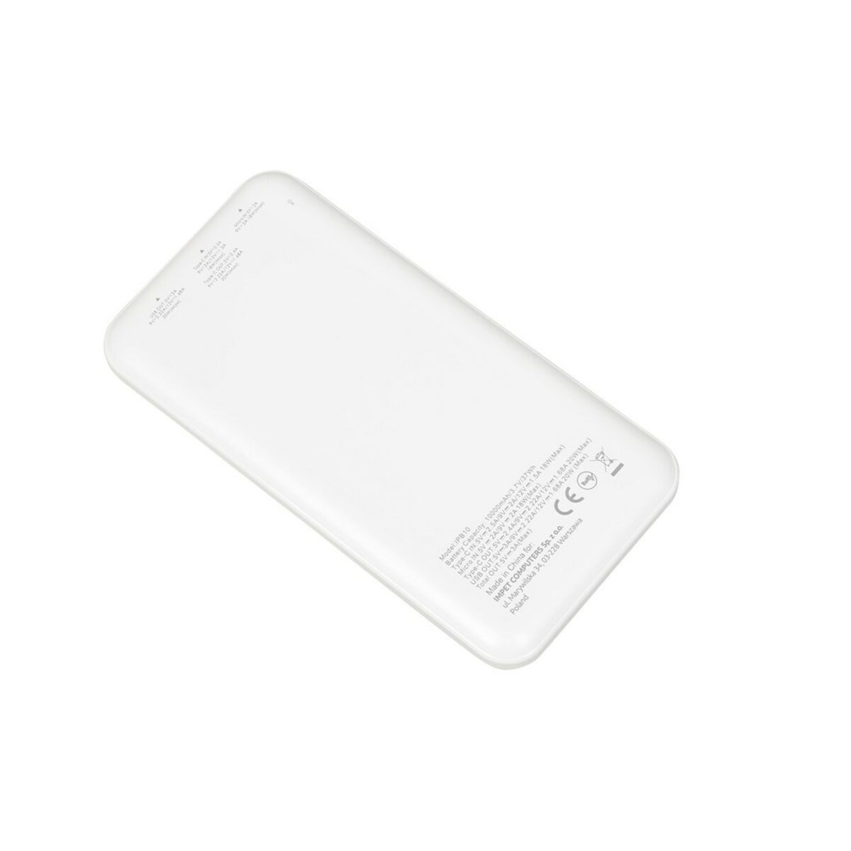 Powerbank Ibox IPB10 Vit 10000 mAh finns hos Aktivcamping