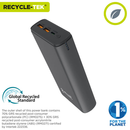 Powerbank Muvit for Change DP200G-R-PD finns hos Aktivcamping