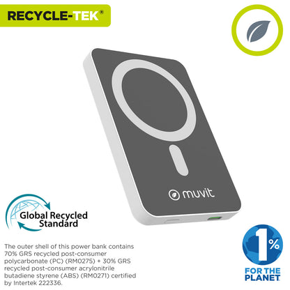 Powerbank Muvit for Change DP51AQ-R Vit 5000 mAh finns hos Aktivcamping