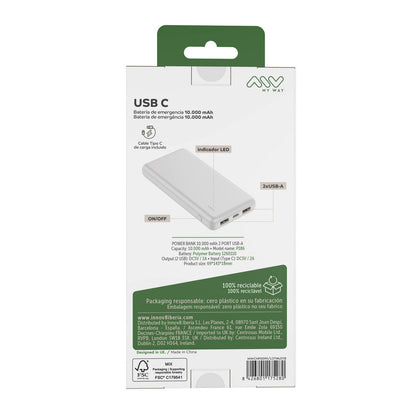 Powerbank Myway Vit 10000 mAh finns hos Aktivcamping