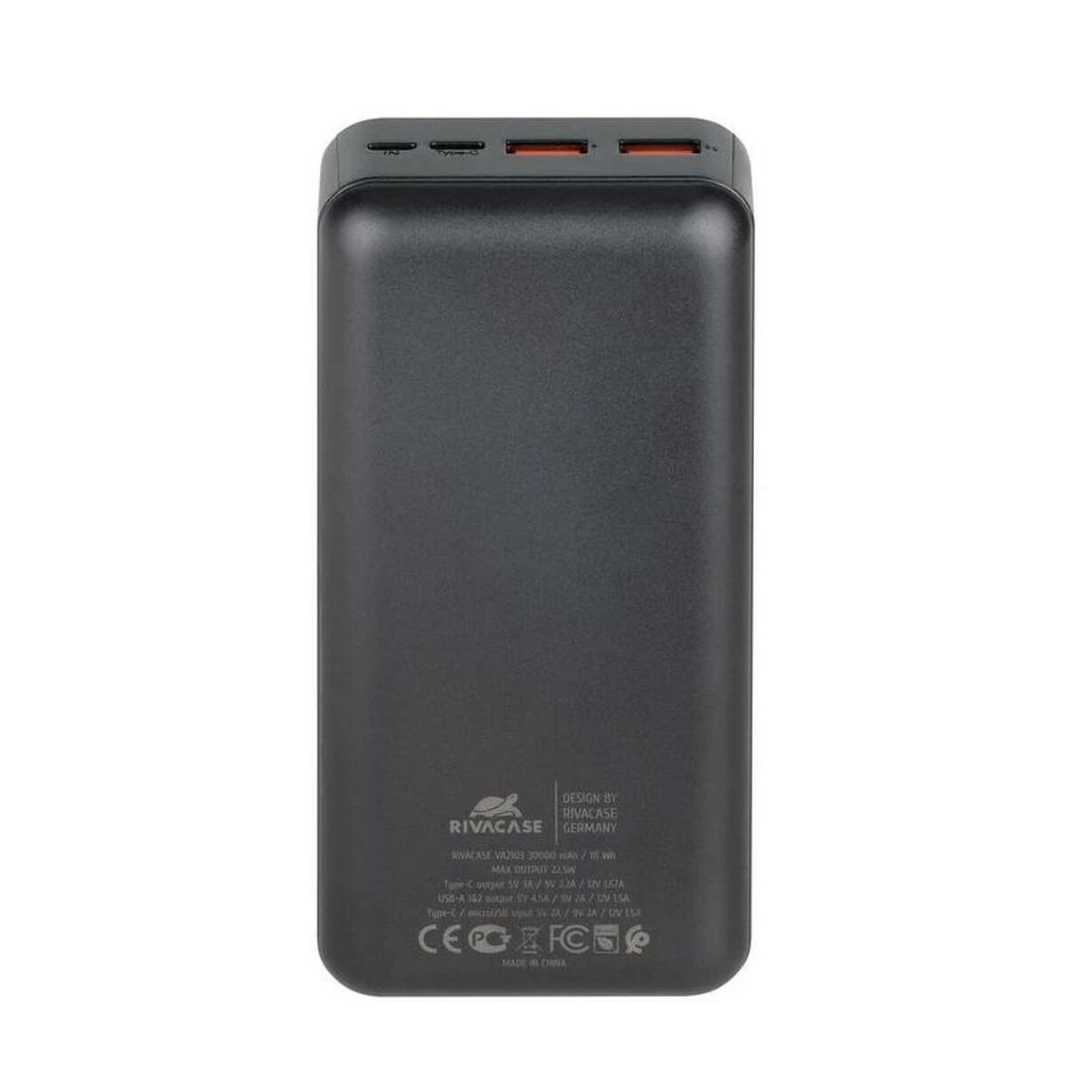Powerbank Rivacase VA2103 Svart 30000 mAh finns hos Aktivcamping