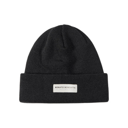 MONVISO Dubbel Lager Stickad Mössa i Ull Svart One Size RB5001A